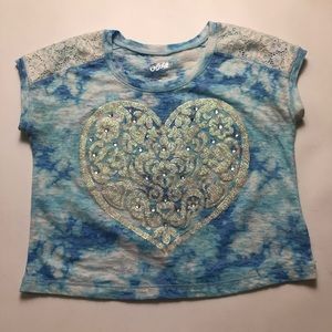 Justice Tie-Dye Blue Crop Top